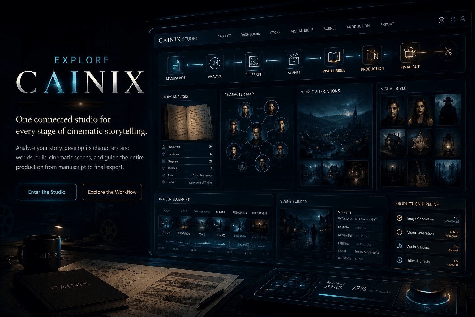 CAINIX connected studio platform interface