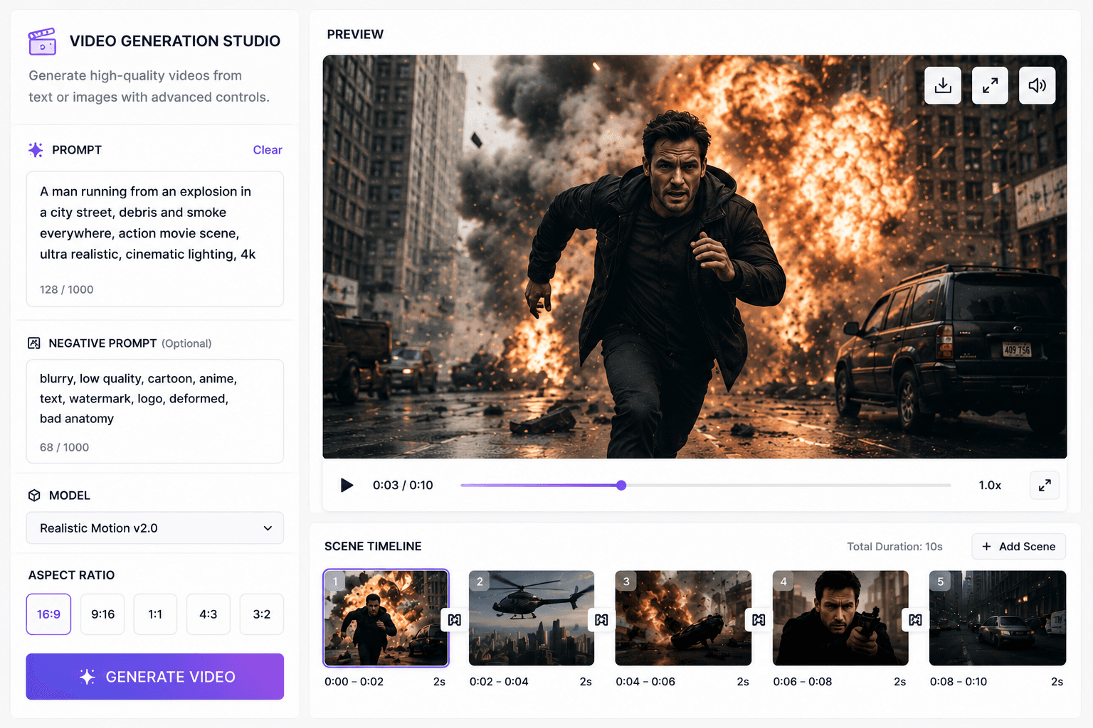 Video generation studio workflow visual